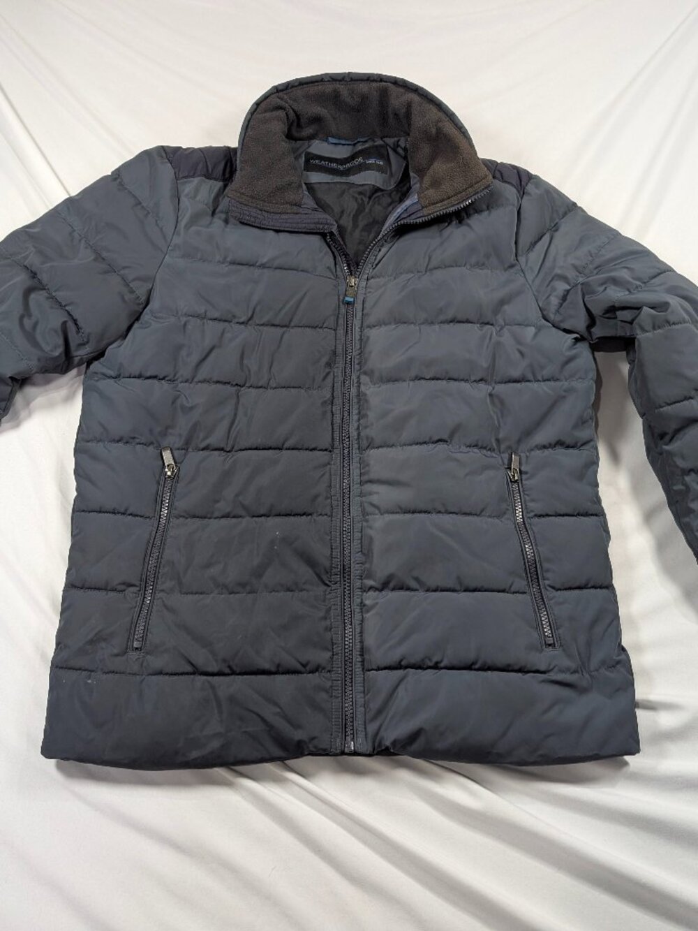 Weatherproof Men’s Quilted Puffer Jacket with Fleece Collar - Charcoal Grey (Siz
